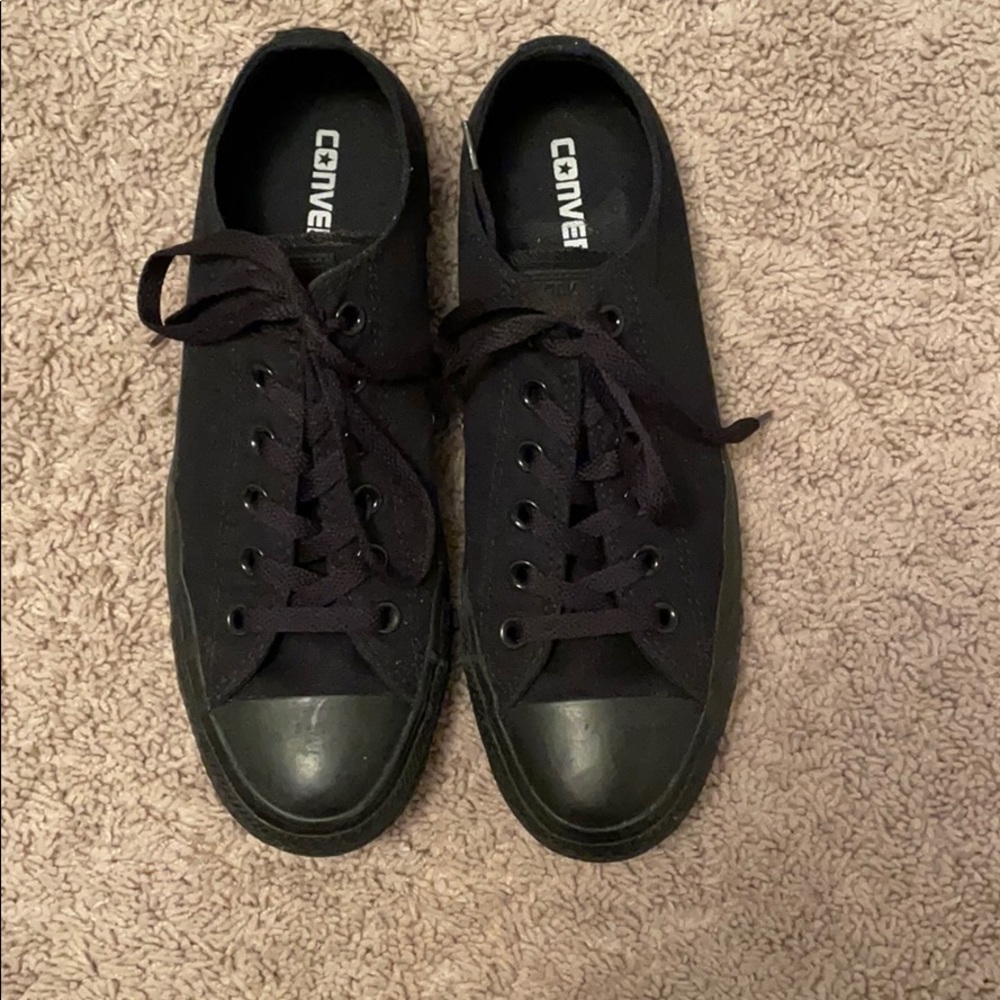All black low top Converse